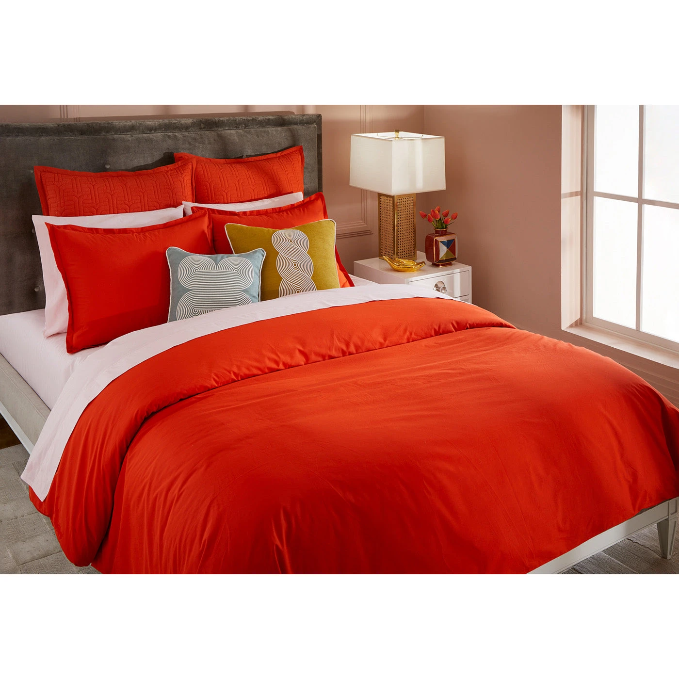 BD21_Percale_Lampert_Persimmon_Duvet_Blush_Sheets_b.jpg Jonathan Adler Paradise Percale Sham