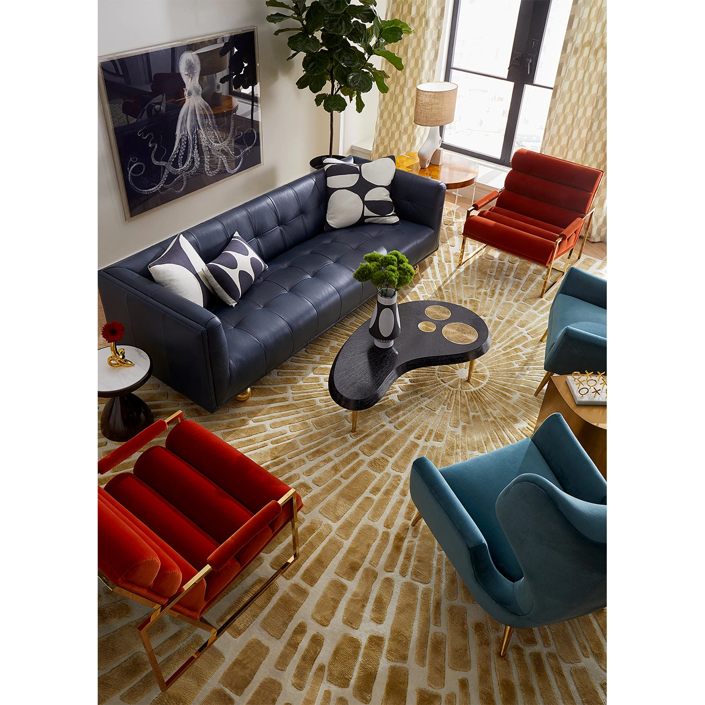 FA20_Claridge_Sofa_Navy_Trocadero_Cocktail_Table_fd57279b-15c6-4421-b915-c85d7070b8fe.jpg Jonathan Adler Trocadero Kidney Cocktail Table