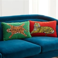 Jonathan Adler Tiger Needlepoint Pillow All Décor