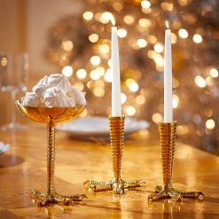 Jonathan Adler Brass Talon Candle Holder Bundle