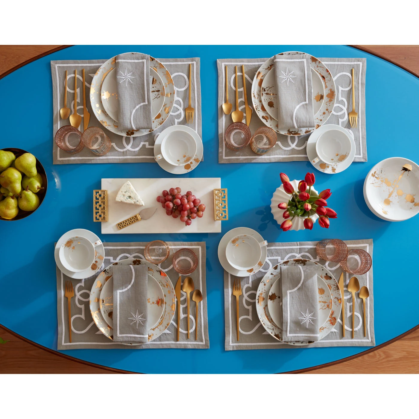 HO21_Maxime_Placemats_1948_Dinnerware.jpg Jonathan Adler 1948 Salad/Dessert Plate Serveware & Mugs