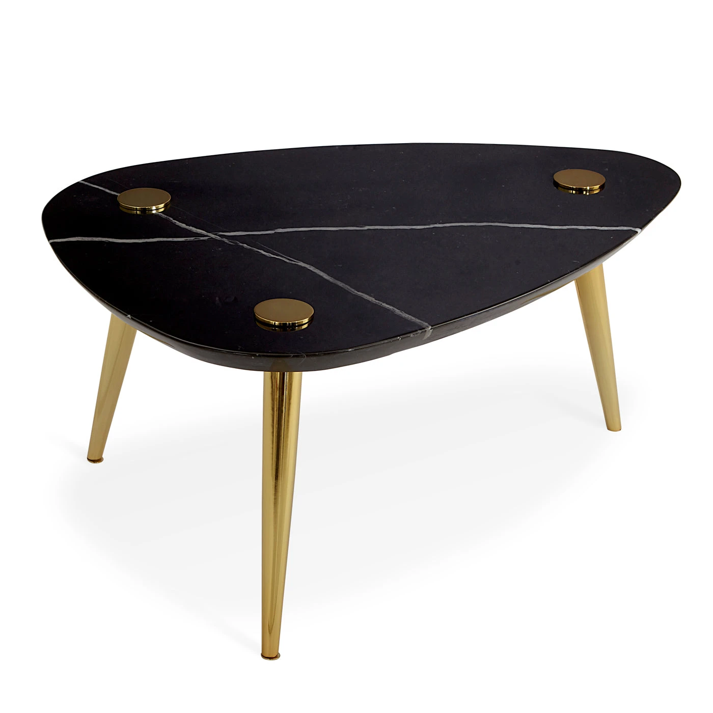 MarbleTriangleTable_BlackTop_b.jpg Jonathan Adler Small Marble Triangle Table New Furniture