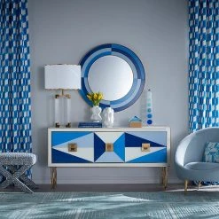 Jonathan Adler Harlequin Round Mirror