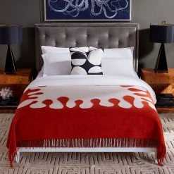 Jonathan Adler Throws Brushed Alpaca Amoeba Coverlet
