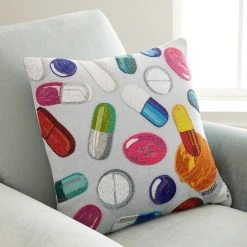Jonathan Adler Happy Pills Beaded Pillow All Décor