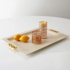 Jonathan Adler Milano Leather Tray Trays