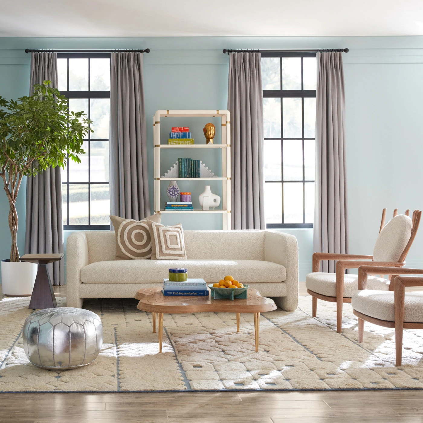 SP22_sunset-sofa_voltaire-chairs_a_295443f9-8f43-4b7d-96ec-8af94d19f739.jpg Jonathan Adler Trocadero Clover Cocktail Table Cocktail Tables