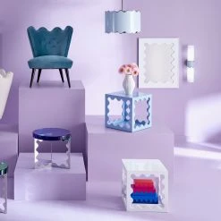 Jonathan Adler Side & Accent Tables Ripple Lacquer Cube