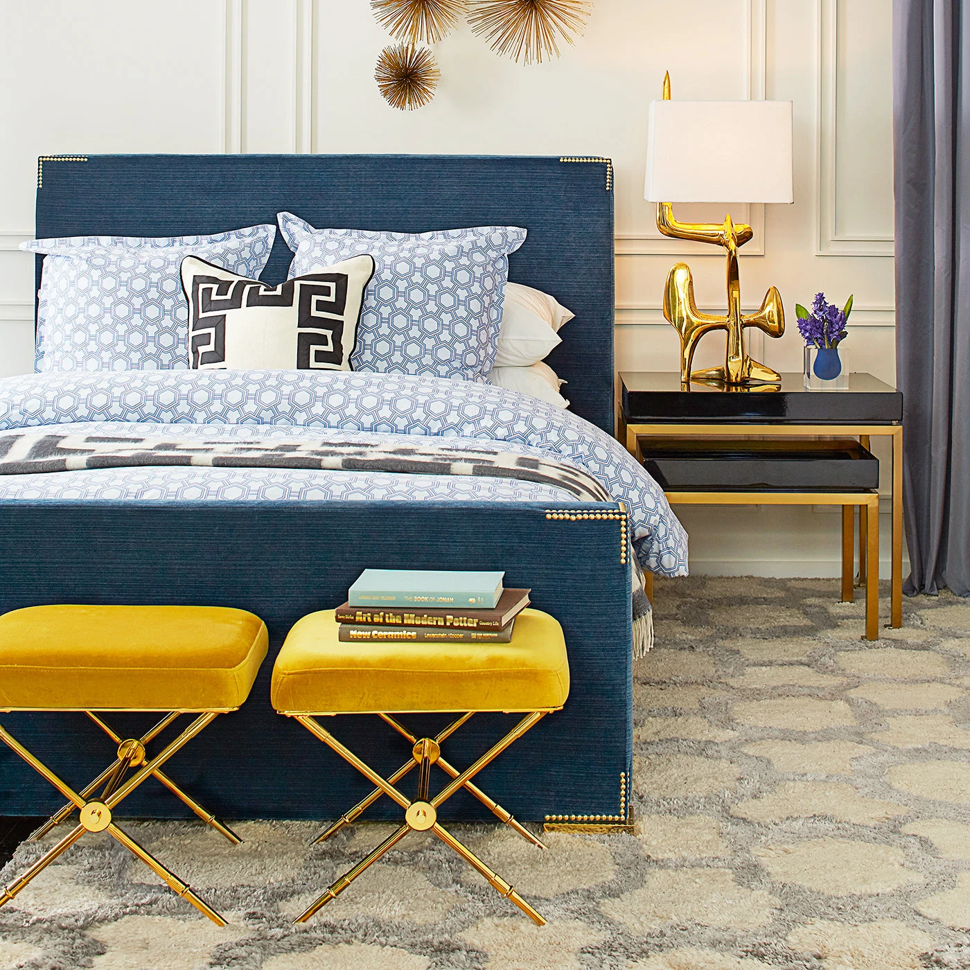 Web_FA16_ConneryBed_RiderGoldBenches_HeadOn_c8876a96-420c-4715-aa03-b66501fc179d.jpg Jonathan Adler Rider X-Bench Benches & Ottomans