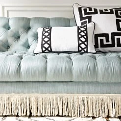 Jonathan Adler Baxter T-Arm Sofa With Bullion Fringe 6 Jonathan Adler Baxter T-Arm Sofa With Bullion Fringe