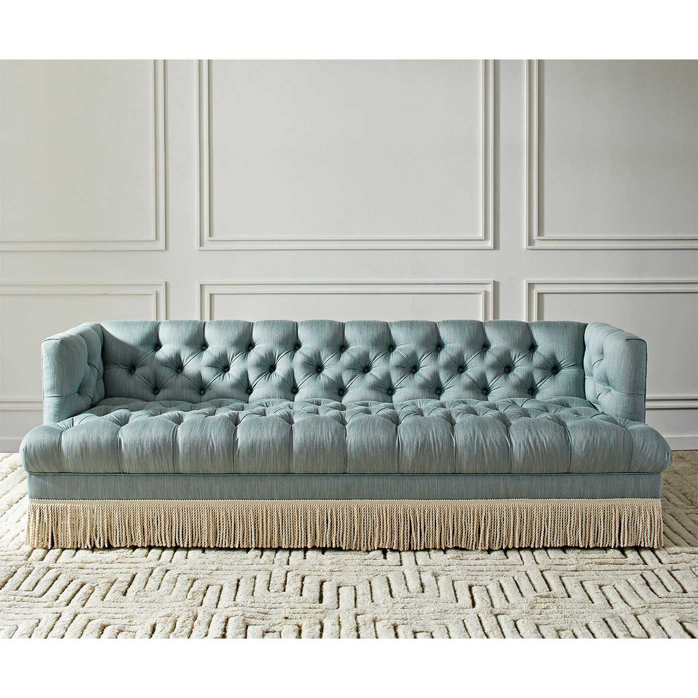 Web_JA_Spring17_Baxter_T_Arm_Fringe_Sofa_Biarritz_Jade.jpg Jonathan Adler Baxter T-Arm Sofa With Bullion Fringe