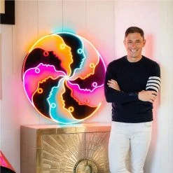 Jonathan Adler Atlas Round, LED Neon Sign
