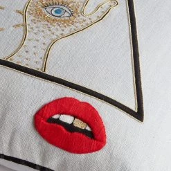 Jonathan Adler Textured & Embellished Bijoux Emblem Pillow