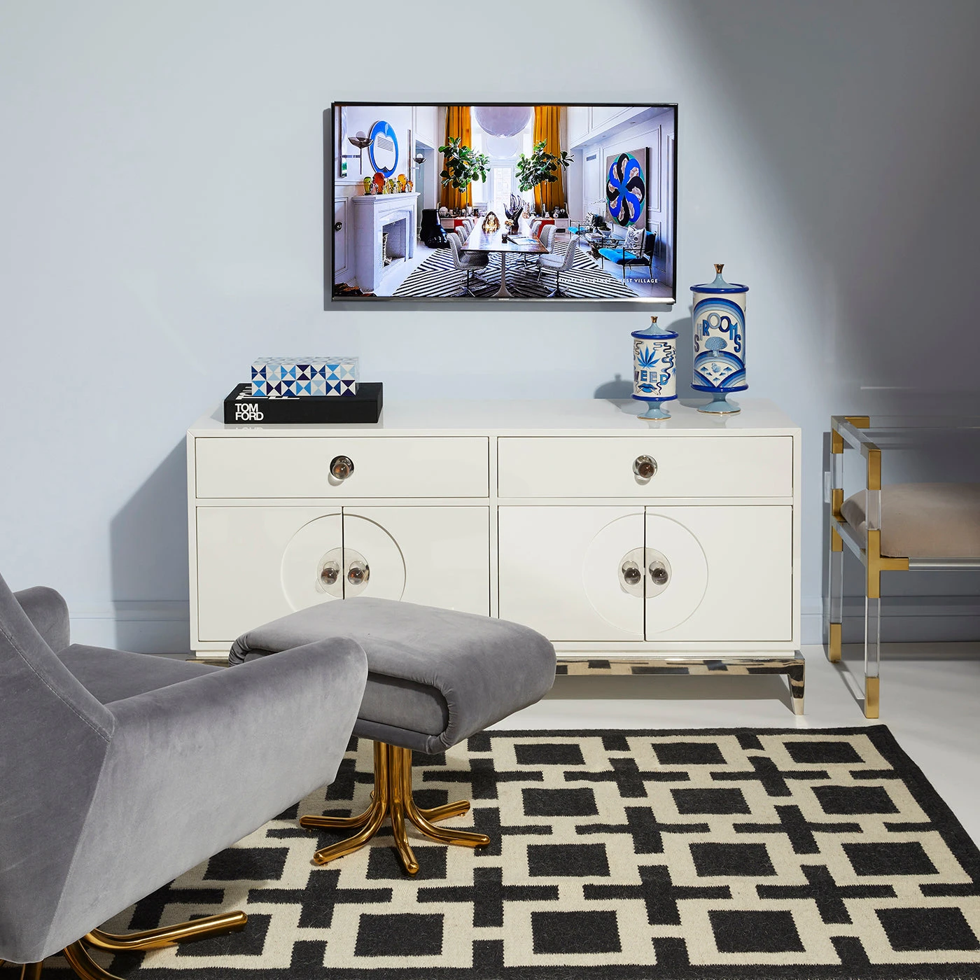 channing_media_console_Spring19.jpg Jonathan Adler Boxes & Canisters Druggist Shrooms Canister