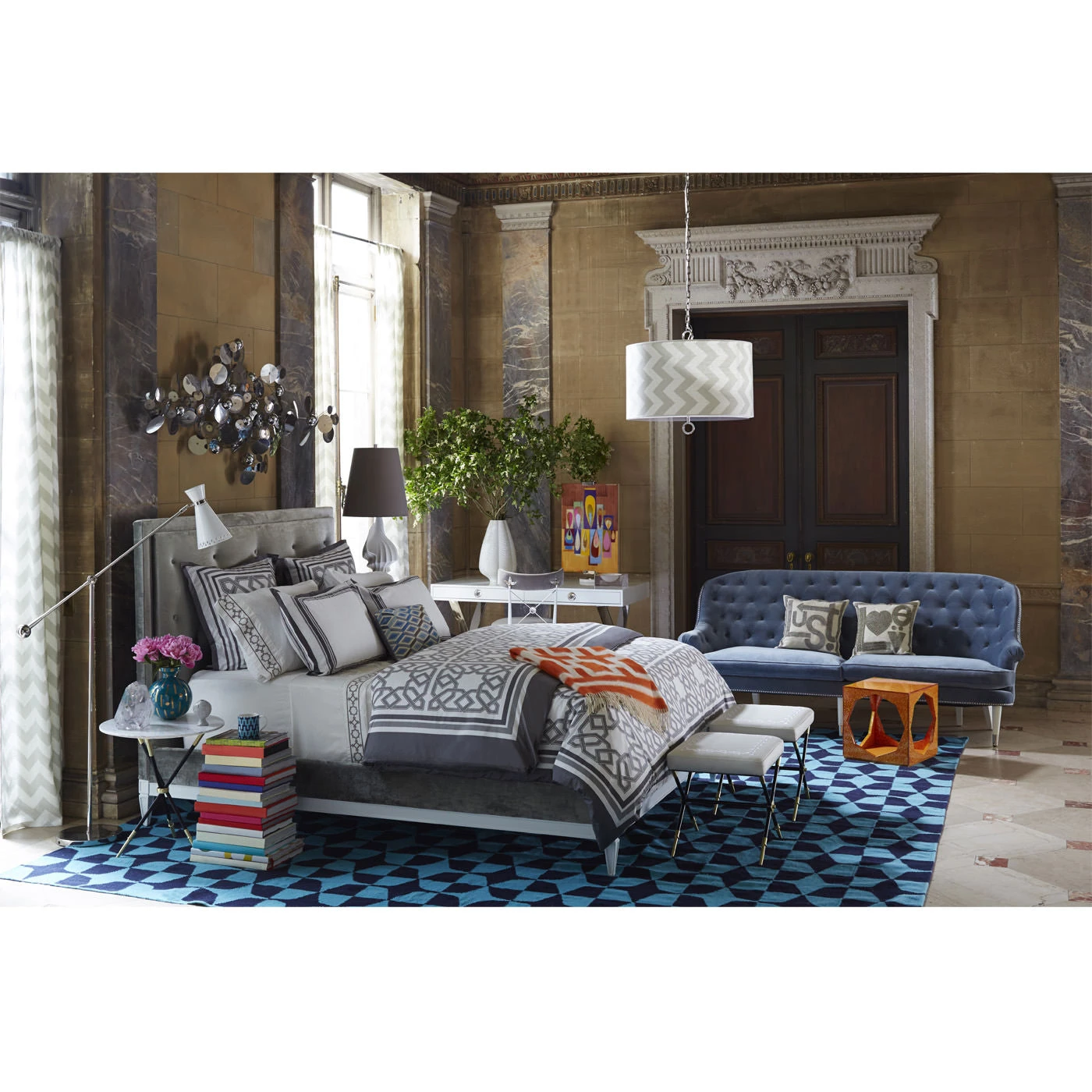 fall13_ParisianBed_d092e594-575c-418c-98d3-702908ed55c3.jpg Jonathan Adler Lampert Queen Bed Beds & Headboards