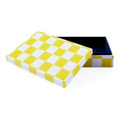 Jonathan Adler Large Checkerboard Lacquer Box New Décor