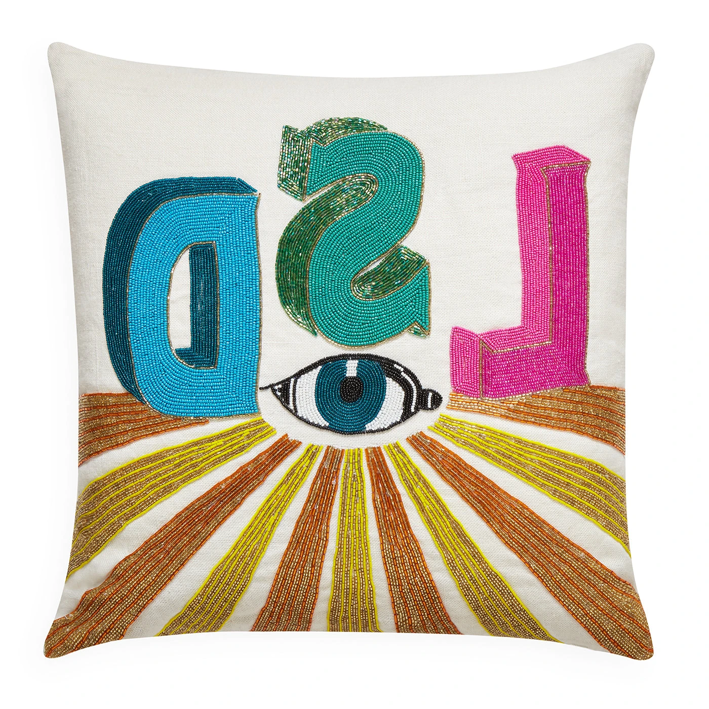 lsd_beaded_pillow_b070e70d-faab-4a65-8901-b01c8d51ad07.jpg Jonathan Adler Textured & Embellished LSD Beaded Pillow