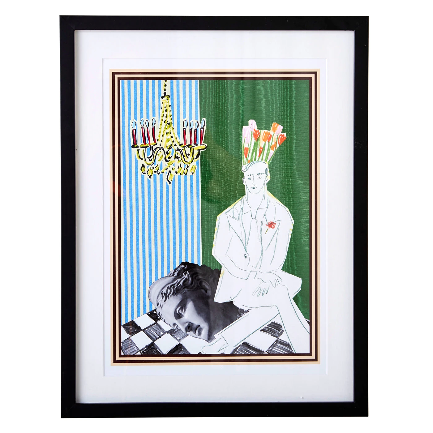 luke_edward_hall_green_53369a57-8321-4932-b7a6-7ffaf85736d7.jpg Jonathan Adler Luke Edward Hall "Edmund With Flowers And A Chandelier"