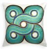 Jonathan Adler Turquoise/Navy Milano Woven Circles Pillow