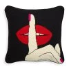 Jonathan Adler Lips Hush Needlepoint Throw Pillow Bestsellers