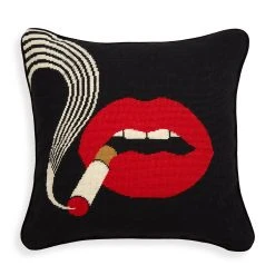 Jonathan Adler Lips Smolder Needlepoint Throw Pillow Bestsellers