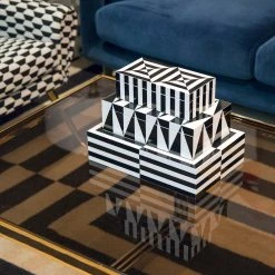 Jonathan Adler Boxes & Canisters Medium Op Art Lacquer Box