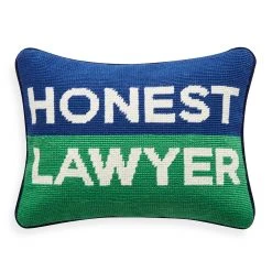Jonathan Adler Bestsellers Honest Lawyer Needlepoint Pillow