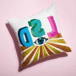 Jonathan Adler Textured & Embellished LSD Beaded Pillow 4 Jonathan Adler Textured & Embellished LSD Beaded Pillow