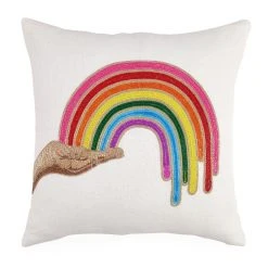 Jonathan Adler Rainbow Hand Beaded Pillow All Décor