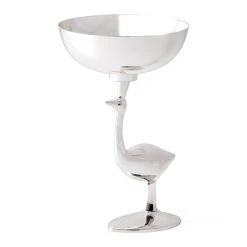 Jonathan Adler Silver-Plated Ostrich Petite Serving Bowl Bowls