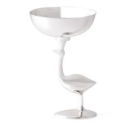 Jonathan Adler Silver-Plated Ostrich Petite Serving Bowl Bowls