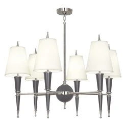 Jonathan Adler Versailles Chandelier In Nickel With Fabric Shade Chandeliers