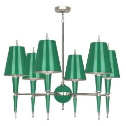 Jonathan Adler Versailles Chandelier In Nickel With Painted Shade Chandeliers