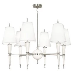 Jonathan Adler Versailles Chandelier In Nickel With Fabric Shade Chandeliers